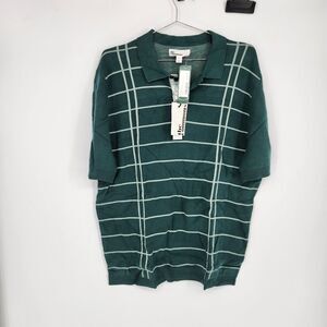 The Commons Men's Green Large‎ 100% Coton Geo Sweate Polo Shirt NWT